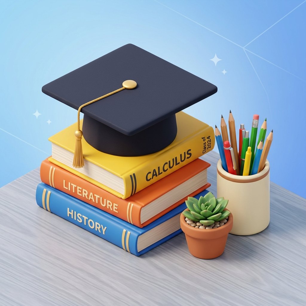Student Learning 3D Illustration